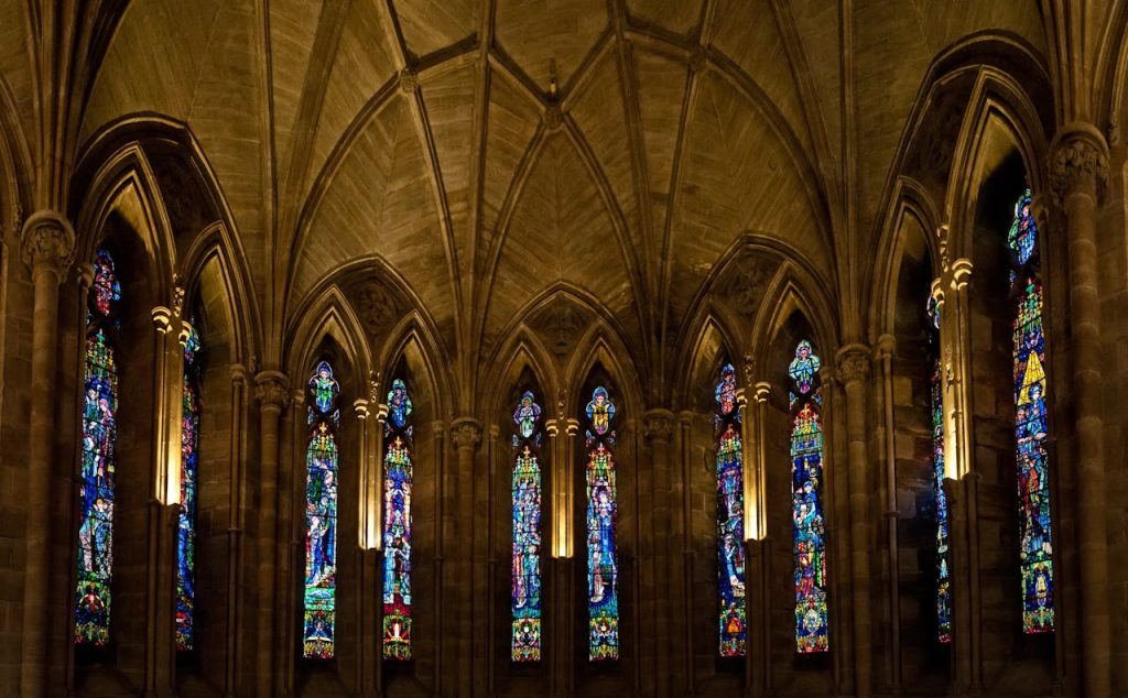 church-interior-with-tiffany-glass-106158 Church Interior With Tiffany Glass